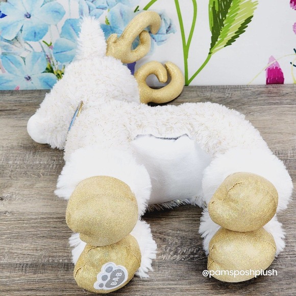 Build A Bear Gold Glisten Reindeer Merry Mission Light Up Antlers Collar 2016 - Picture 5 of 15